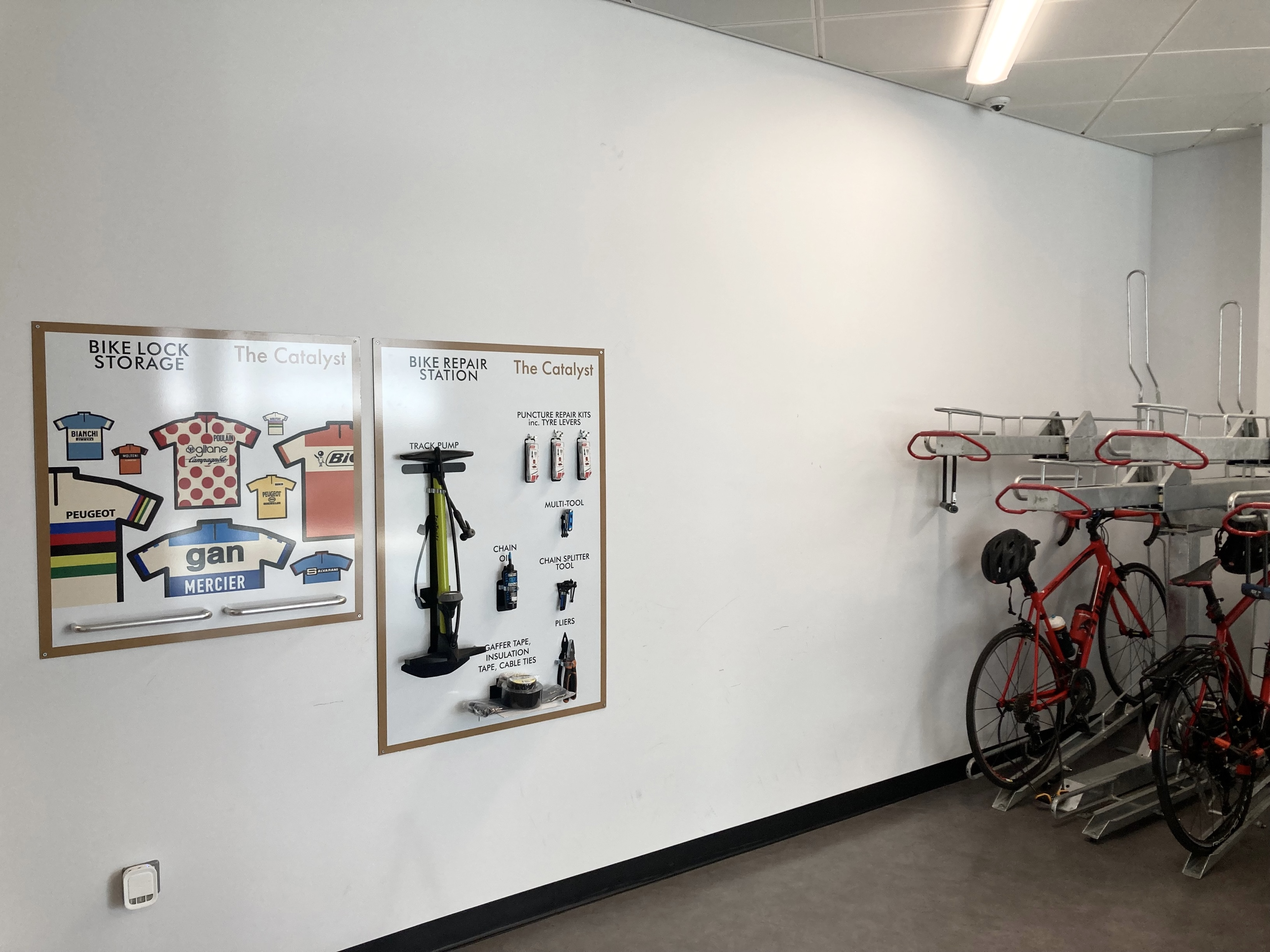 Bike lock storage and repair station